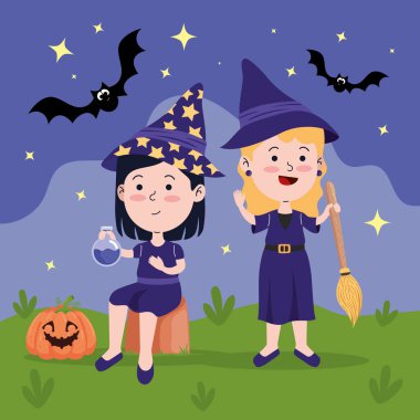 Yarasa karakterli cadılar bayramı cadıları