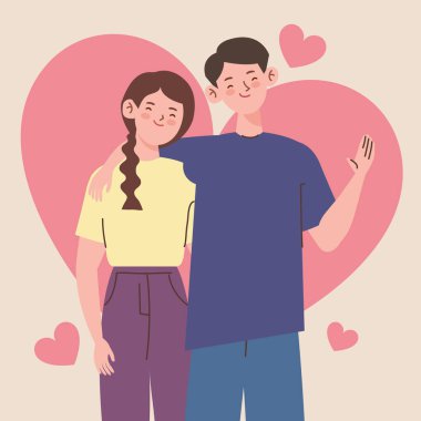 Kalpli genç Koreli çift