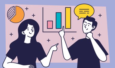 İstatistiksel bilgi karakterli genç çift