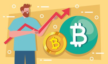 ok simgeli insan ve bitcoin