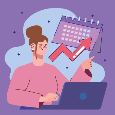 Oklu dizüstü bilgisayar kullanan kadın