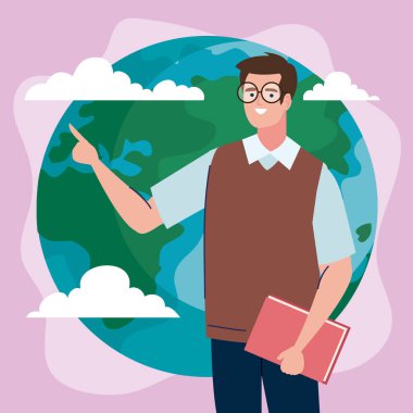 Toprak Gezegeni karakterli erkek öğretmen