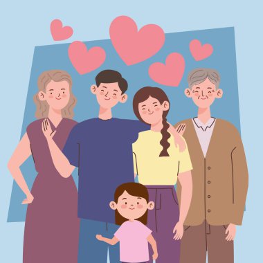 five korean family members characters