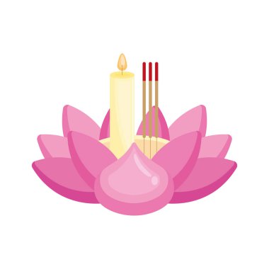 Mumlu pembe nilüfer çiçeği Loy Krathong