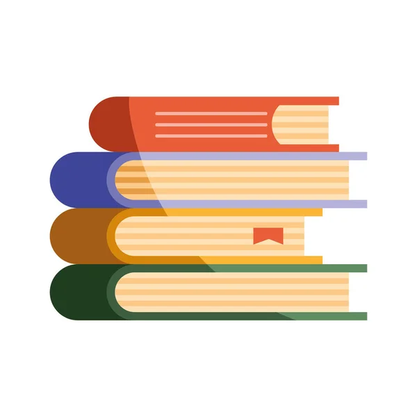 Pile Text Books Education Icon — Stock Vector