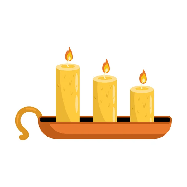 Diwali Cera Velas Ícone Lustre — Vetor de Stock