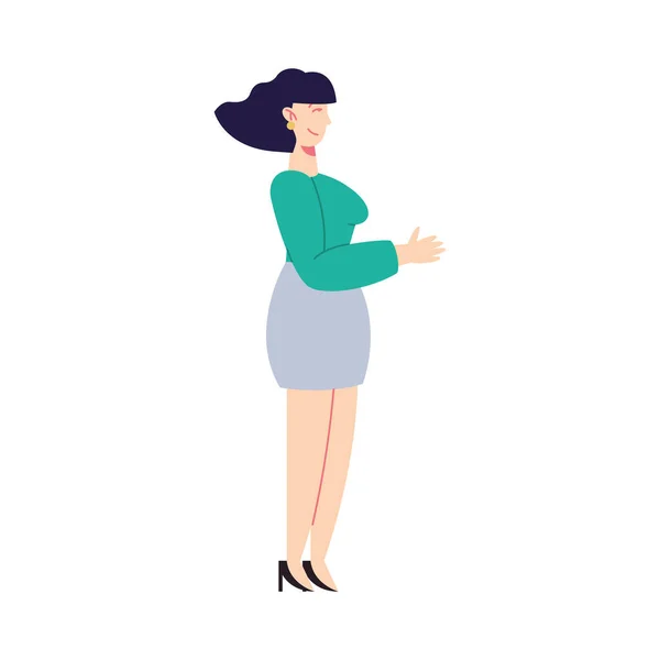 Korean Woman Standing Position Character — Image vectorielle
