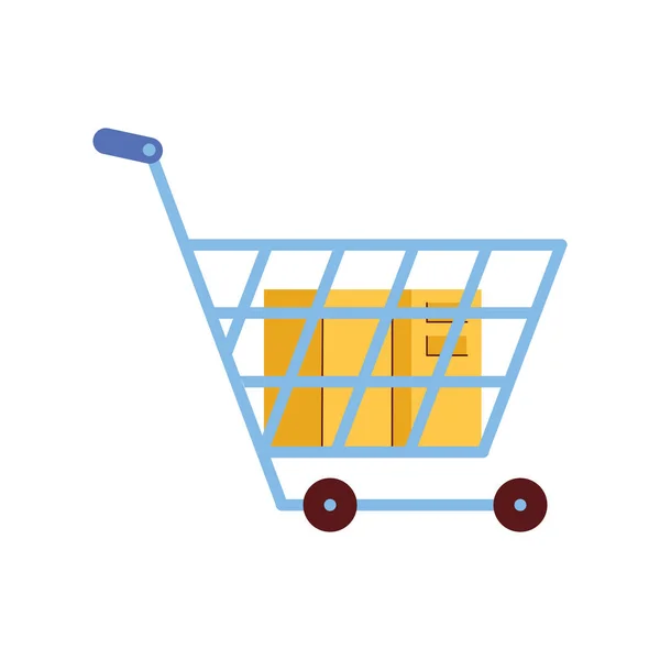 Carrito Compras Mercado Aislado Icono — Archivo Imágenes Vectoriales