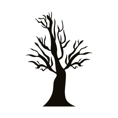 dry tree silhouette style icon
