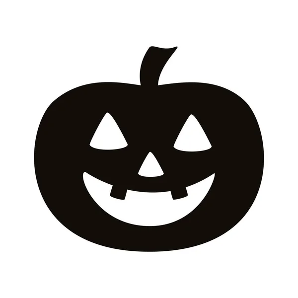 Halloween Pumpkin Silhouette Style Icon — Stok Vektör