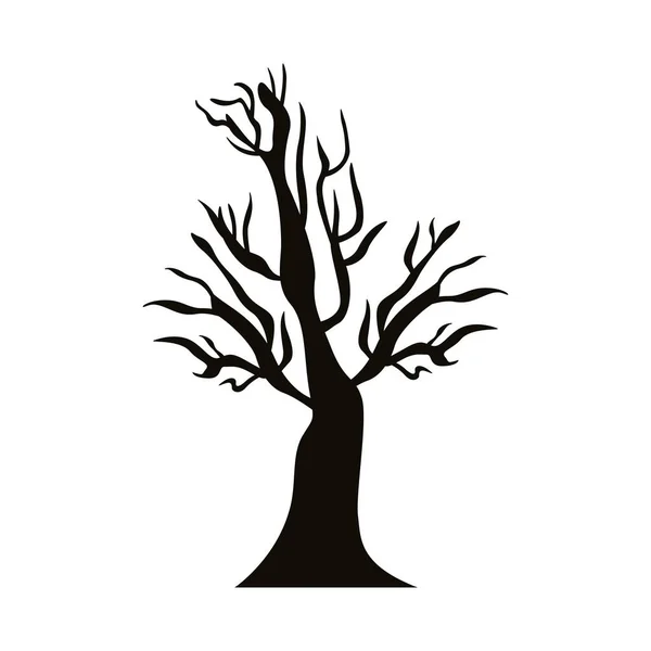 Dry Tree Silhouette Style Icon — ストックベクタ