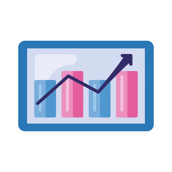 Statisztikai Sáv Táblagépben Ikon — Stock Vector