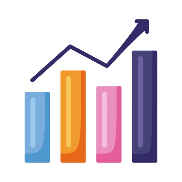 Estatísticas Barras Infográfico Ícone Informação —  Vetores de Stock