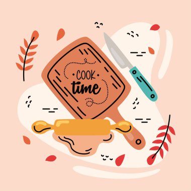 Mutfak tahtasıyla yemek pişirme zamanı.