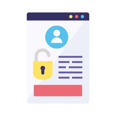 Web sayfası şablon simgesinde asma kilit