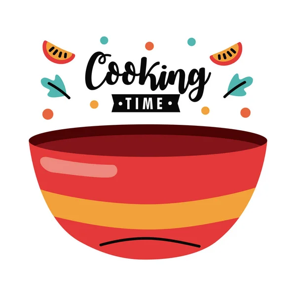 Bowl Cooking Time Lettering — Stock Vector