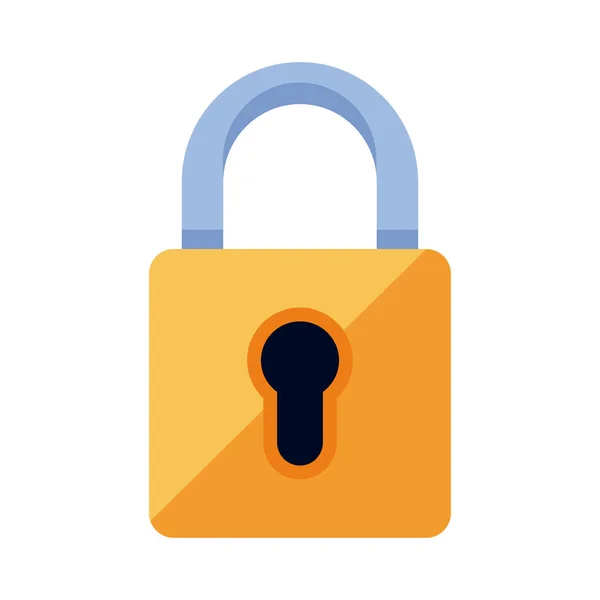 Safe Secure Padlock Icon Isolated — Vettoriale Stock