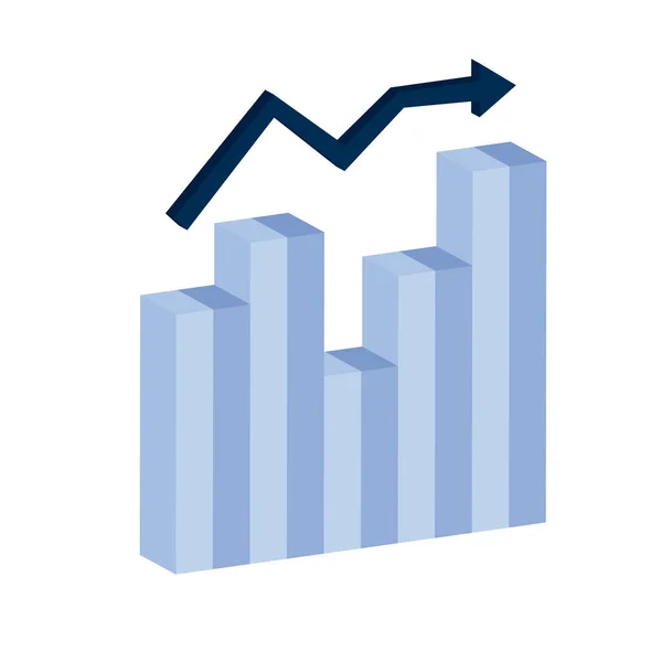Estatísticas Barras Infográfico Com Seta — Vetor de Stock