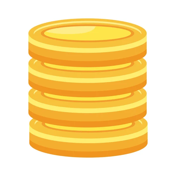 Pile Pièces Argent Dollars Icône — Image vectorielle