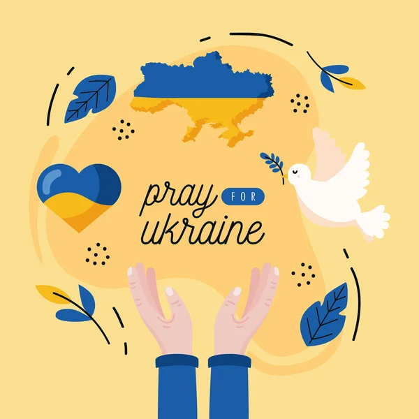 Imádkozz Ukrajnai Betűző Plakátért — Stock Vector