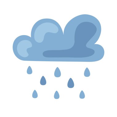 Bulutlu gökyüzü yağmurlu doğa simgesi