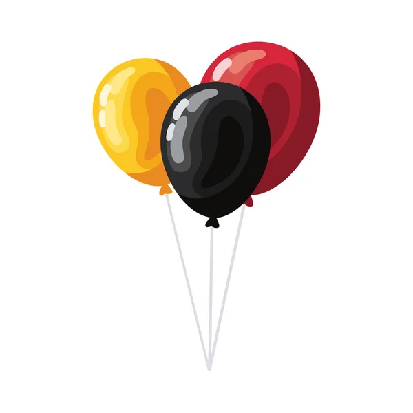 Bunte Luftballons Helium Schwimmende Ikone — Stockvektor