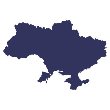 Ukrayna haritası siluet ülke simgesi