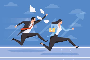 İşçi karakterleri çalıştıran iş çifti