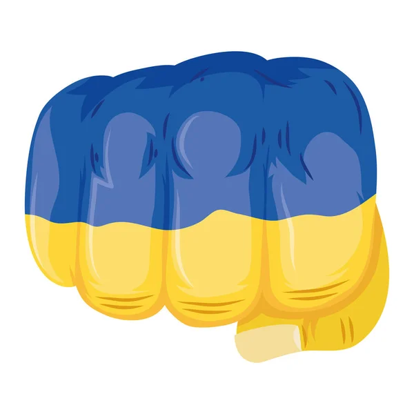 Bandeira Ucraniana Ícone Soco —  Vetores de Stock