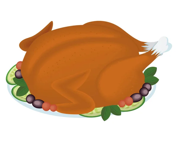 Thanksgiving Dinde Nourriture Automne Icône — Image vectorielle