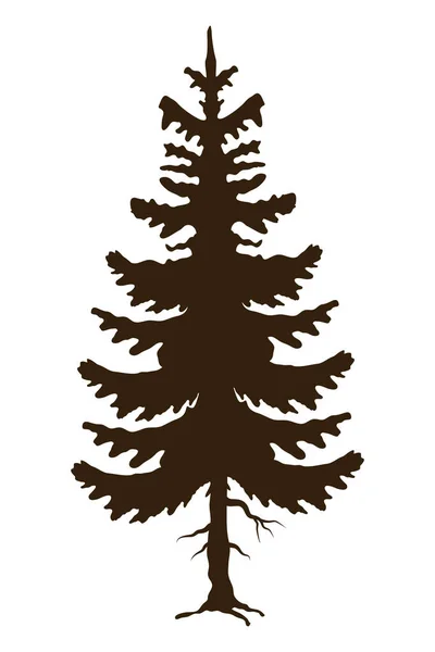 Tree Plant Coniferus Silhouette Style Icon — Stock Vector