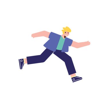 Karakteri yöneten sarışın genç adam.