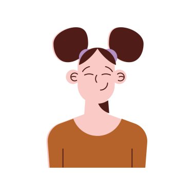 Mutlu kadın avatar karakter simgesi