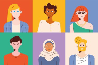 Altı farklı kişi portresi