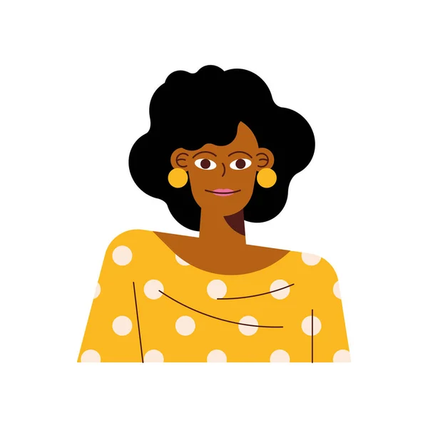 Afro Woman Avatar Character Icon — Stock Vector