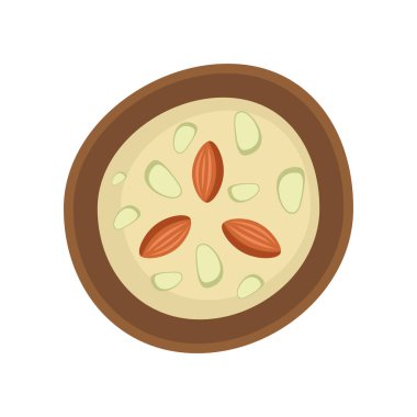 Badem sütü tabakta.