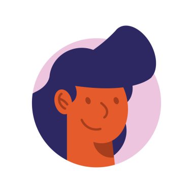 baş kadın avatar karakter simgesi