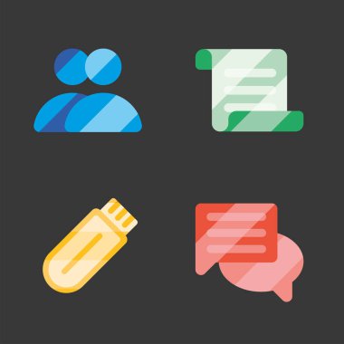 dört sosyal medya cam morfizmi simgesi