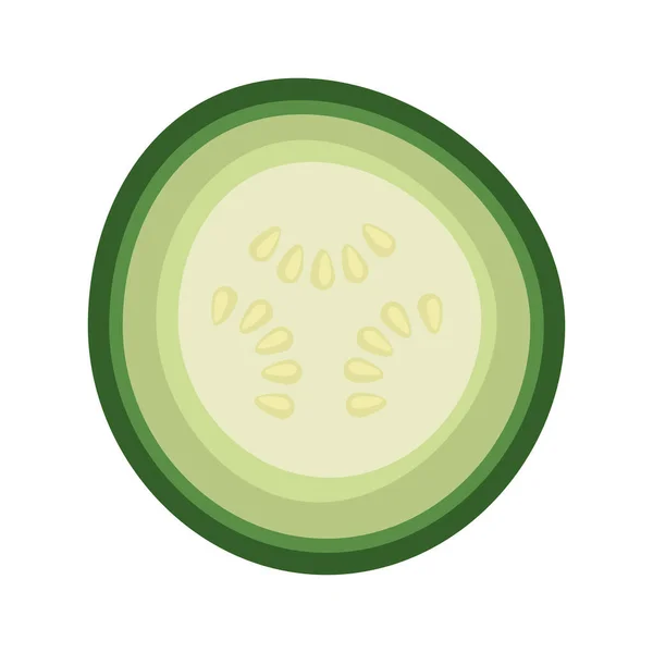Demi Concombre Légume Alimentation Saine — Image vectorielle