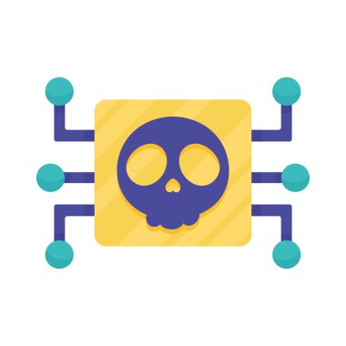 Kafatası siber güvenlikli çip elektroniği