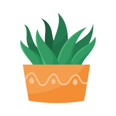 çömlek simgesinde turuncu ev bitkisi