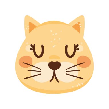 Sevimli kedi hayvan kafası karakteri