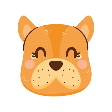 Sevimli köpek hayvan kafası karakteri