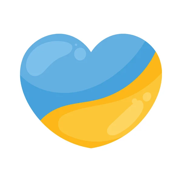 Ukraińska Flaga Ikonie Flagi Serca — Wektor stockowy