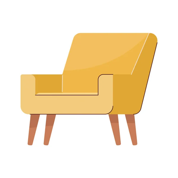 Gelbes Sofa Haus Möbel Ikone — Stockvektor