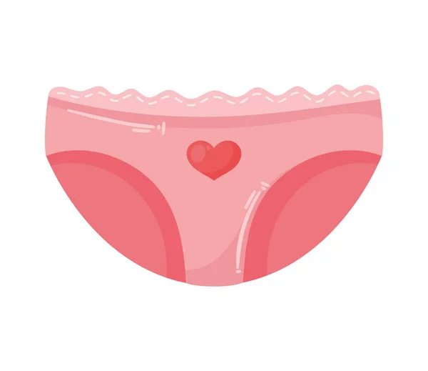 Rose Culotte Féminine Avec Coeur — Image vectorielle
