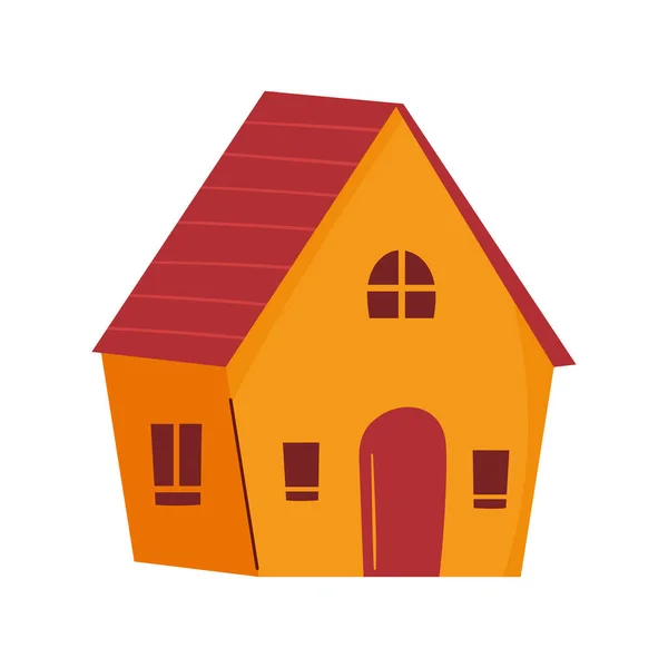 Gelbe Hausfassade Isoliert Symbol — Stockvektor