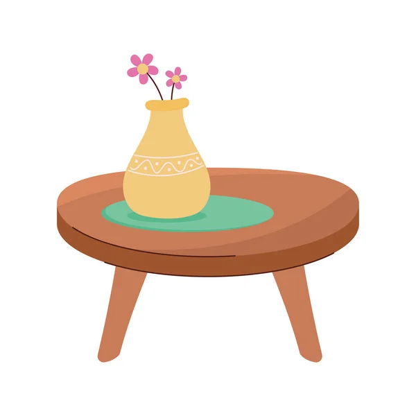 花瓶の家具付きテーブル — ストックベクタ