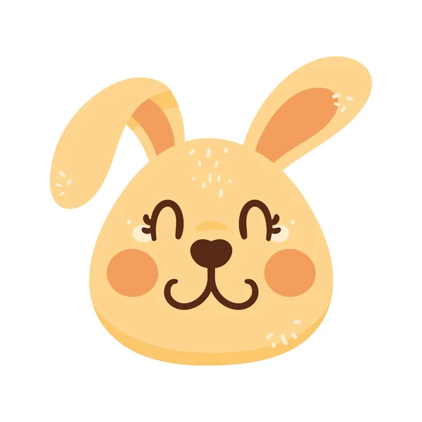 Sevimli Tavşan Hayvan Kafası Karakteri — Stok Vektör