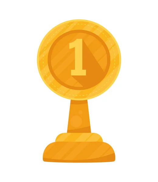 Gouden Eerste Trofee Award Icoon — Stockvector